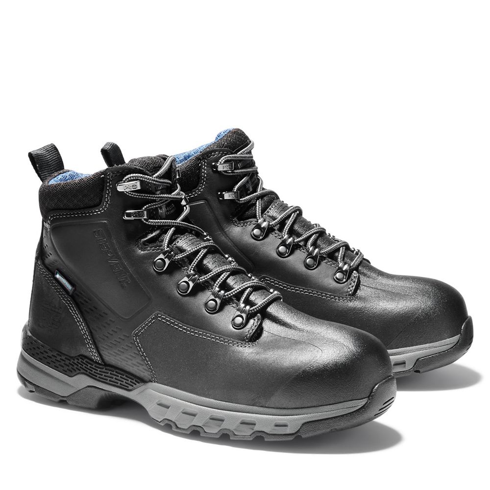 Bocanci Pro Timberland Barbati Negrii - Downdraft 6\" Alloy Toe - Romania - GSJVHX204